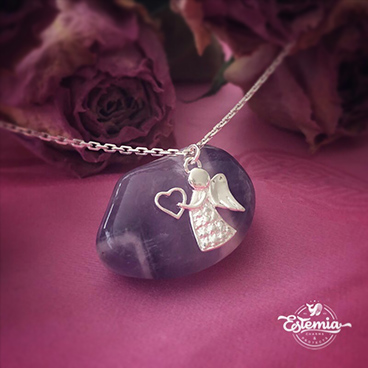 Stříbrný náhrdelník s přívěskem anděla - Ag 925