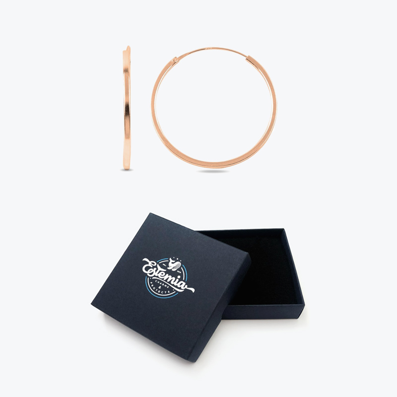 Stříbrné náušnice kruhy - Ag 925, v rose gold povrchové úpravě