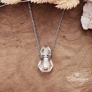 Řetízek z chirurgické oceli s lahvičkou z křišťálu