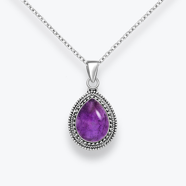 Stříbrný náhrdelník s ametystem - Ag925