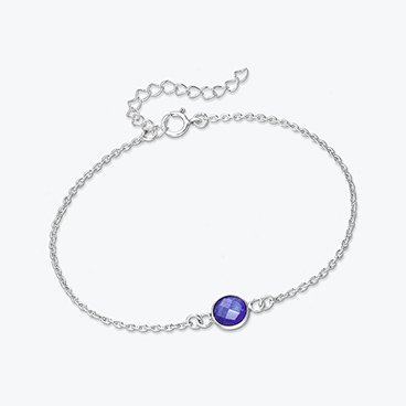 Stříbrný náramek s broušeným lapis lazuli - Ag925