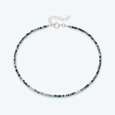 Nákotník z afrického tyrkysu se stříbrnými korálky - Ag925