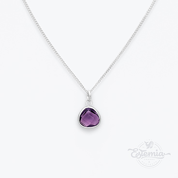 Stříbrný náhrdelník ametyst Kapka - Ag925