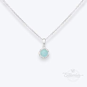 Stříbrný tepaný řetízek s chalcedonem - Ag925