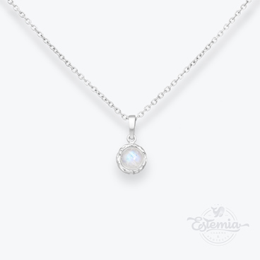 Stříbrný tepaný řetízek s měsíčním kamenem - Ag925