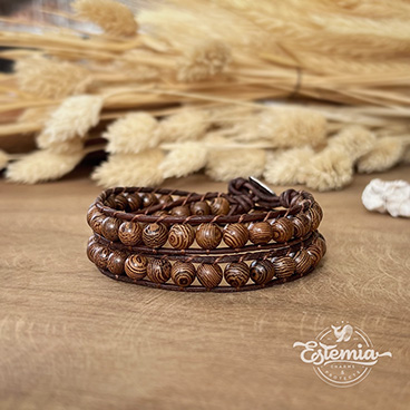 Dvojitý wrap náramek ze dřeva wenge