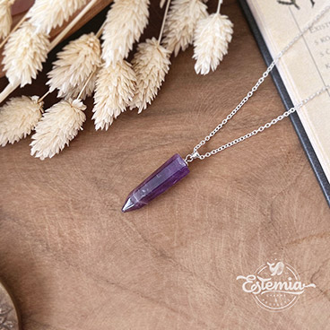 Stříbrný řetízek krystal Ametyst - Ag925