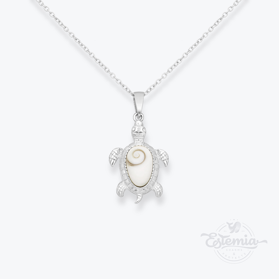 Stříbrný řetízek Želva s mušlí shiva - Ag925/1000