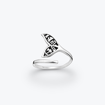 Stříbrný prsten se zdobenou ploutví nastavitelný - Ag925