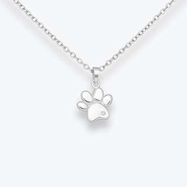 Stříbrný řetízek Tlapka se zirkonem - Ag925