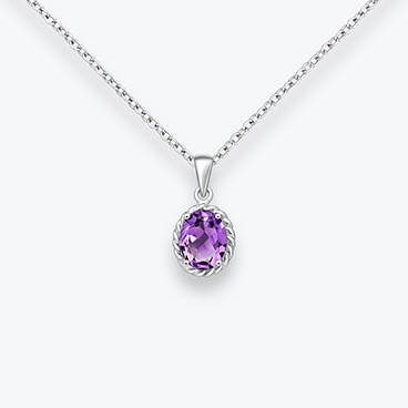 Stříbrný řetízek s broušeným ametystem - Ag925