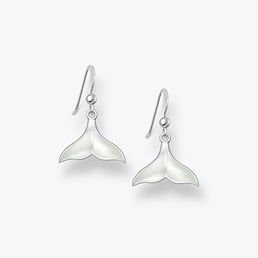 Stříbrné náušnice Ploutve s perletí - Ag925