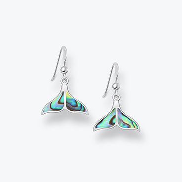 Stříbrné náušnice Ploutve s mušlí paua - Ag925