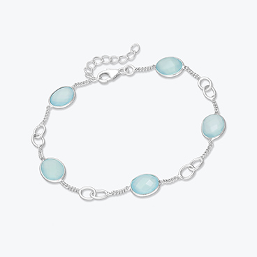 Stříbrný náramek s chalcedonem - Ag925