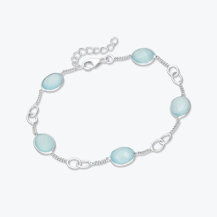 Stříbrný náramek s chalcedonem - Ag925