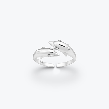 Stříbrný prsten na nohu Delfíni - Ag925