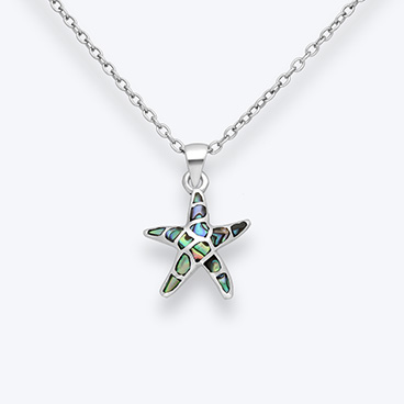 Stříbrný řetízek Hvězdice s mušlí paua - Ag925