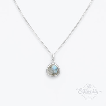 Stříbrný náhrdelník labradorit Kapka - Ag925