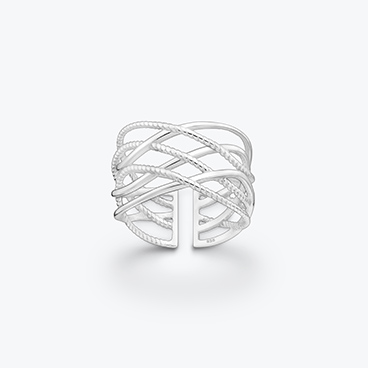 Stříbrný prsten proplétaný nastavitelný - Ag925