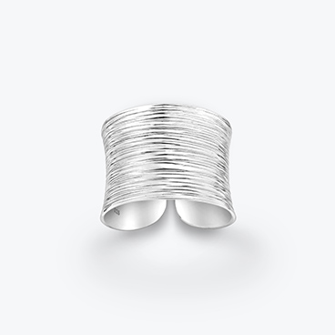 Stříbrný prsten s vroubky nastavitelný - Ag925