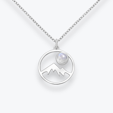 Stříbrný řetízek Hory s měsíčním kamenem - Ag925