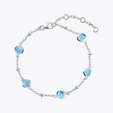 Stříbrný náramek s larimarem - Ag925