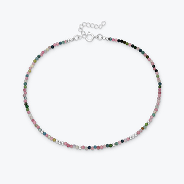 Nákotník z turmalínu se stříbrnými korálky - Ag925