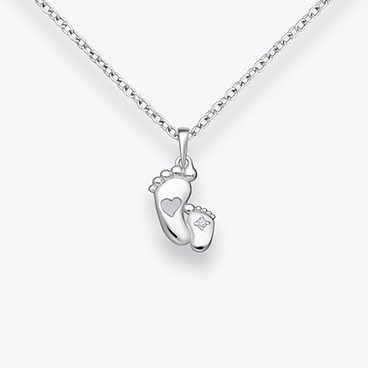 Stříbrný řetízek Nožičky se srdíčkem a zirkonem - Ag925