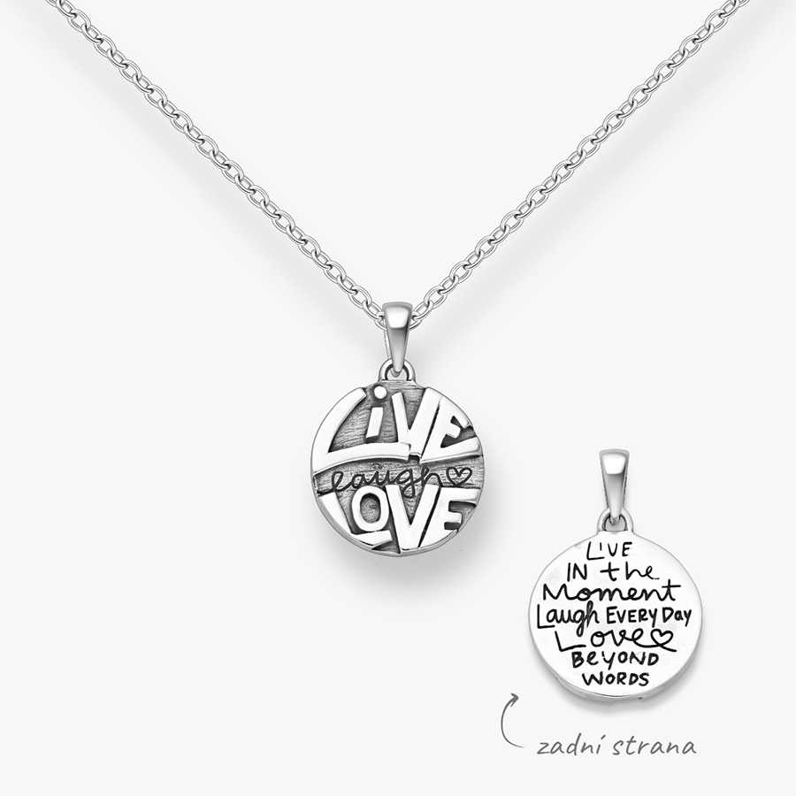 Stříbrný řetízek Live Laugh Love - Ag925