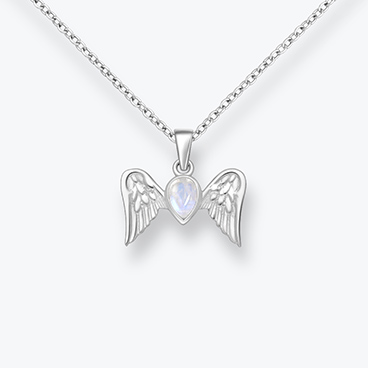 Stříbrný řetízek Andělská křídla s měsíčním kamenem