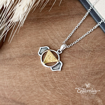 Stříbrno-zlatý řetízek Čakra třetí oko - Ag925