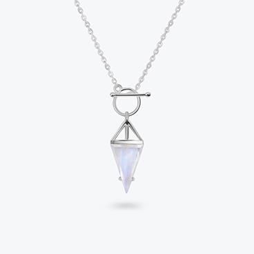 Stříbrný řetízek s měsíčním kamenem Trinity - Ag925