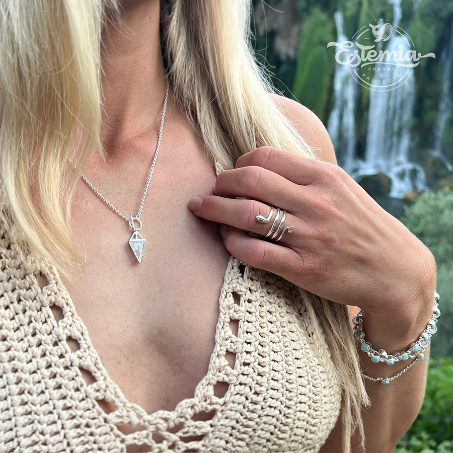 Stříbrný prsten Had nastavitelný - Ag925