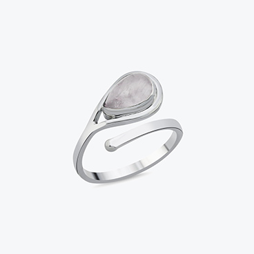 Stříbrný prsten se záhnědou Kapka nastavitelný - Ag925