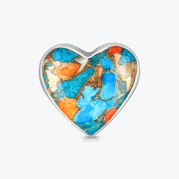 Stříbrný prsten s tyrkysem a mušlemi Gaia nastavitelný - Ag925