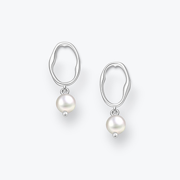 Stříbrné náušnice s perlou Oválky - Ag925