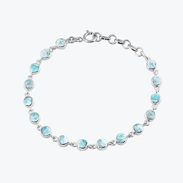 Stříbrný náramek s larimarem Oceana - Ag925