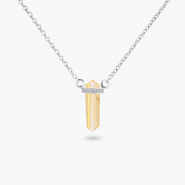 Stříbrný řetízek krystal mini Citrín a topaz - Ag925