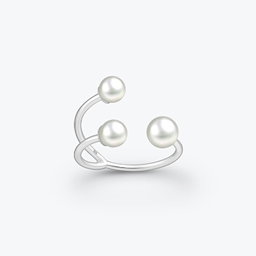 Stříbrný prsten s perlami nastavitelný - Ag925