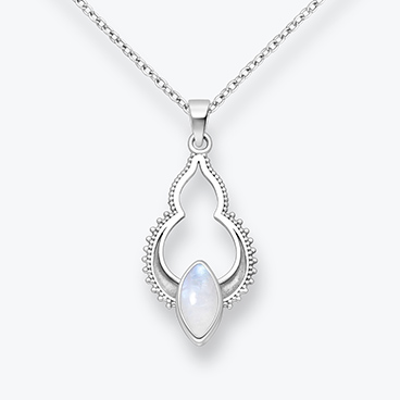 Stříbrný řetízek s měsíčním kamenem Shakti - Ag925