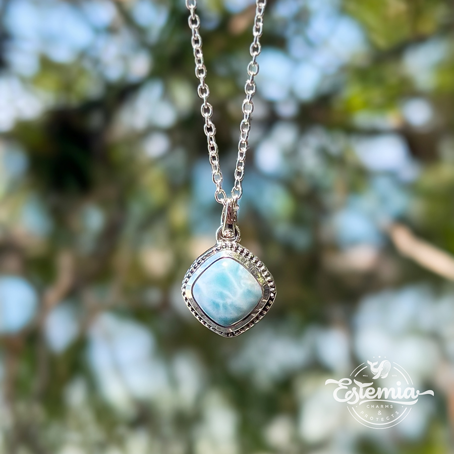 Stříbrný řetízek s larimarem Kaili - Ag925