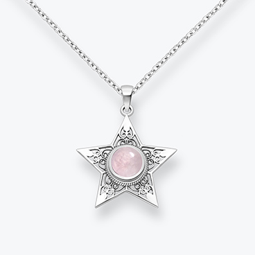 Stříbrný řetízek s růženínem Hvězda - Ag925