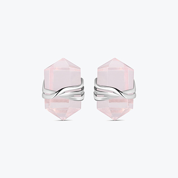 Stříbrné náušnice Růženín krystal - Ag925