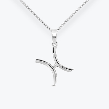 Stříbrný řetízek se znamením zvěrokruhu Ryby - Ag925
