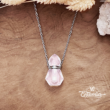 Řetízek z chirurgické oceli s lahvičkou z růženínu