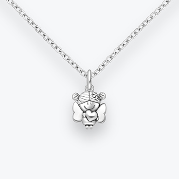 Stříbrný řetízek Anděl se srdíčkem - Ag925