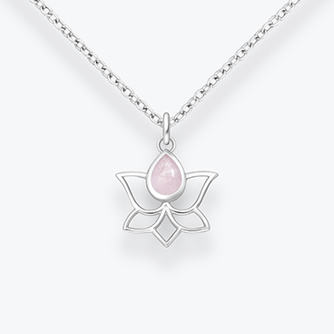 Stříbrný řetízek s růženínem Lotos - Ag925