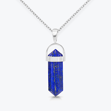 Stříbrný řetízek Lapis lazuli krystal - Ag925
