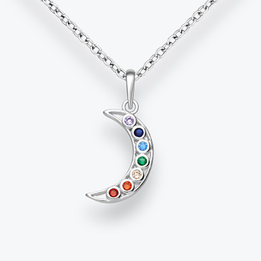 Stříbrný řetízek čakrový Půlměsíc - Ag925