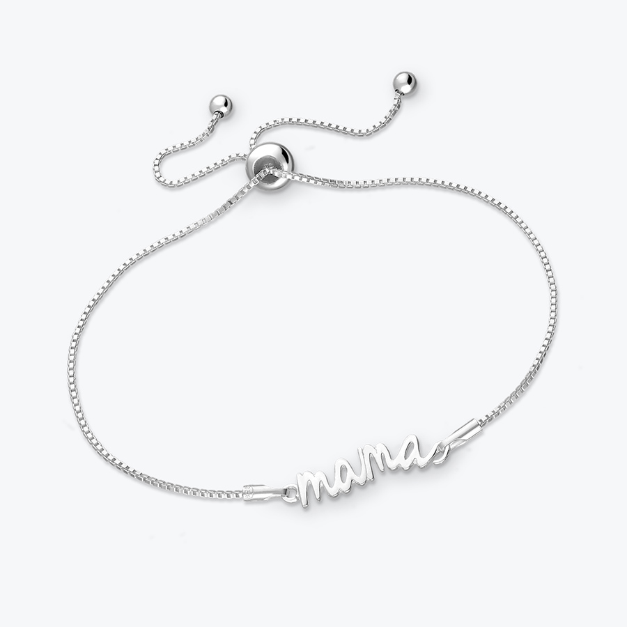 Stříbrný náramek s přívěskem Mama - Ag925